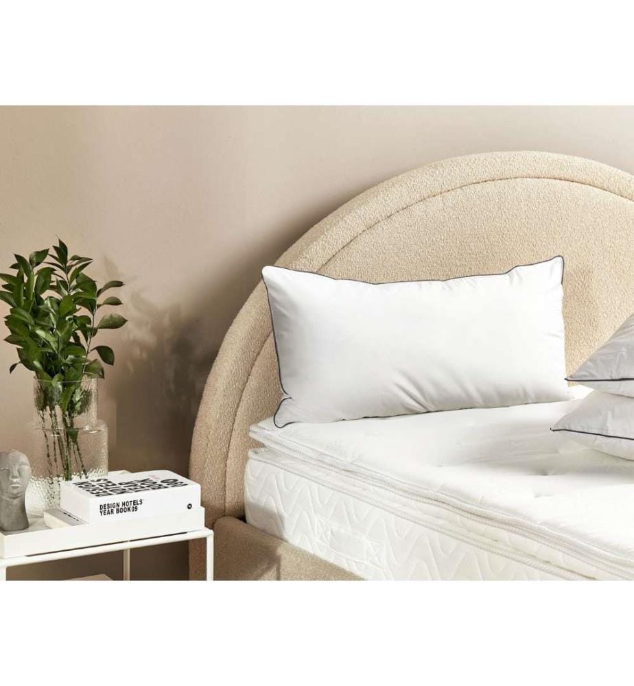 Oreiller Moelleux Souple en Coton Ciré Ultra Doux 40 x 80 cm pour Soutien Optimal de la Tête Matières de Qualité