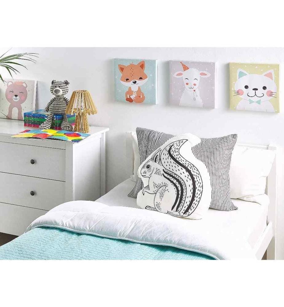 Lot de 2 Coussins Décoratifs Trop Mignon En Forme d'Ecureils Noirs et Blancs pour Décorer Chambre ou Salle de Jeux pour Enfants ou Bébés