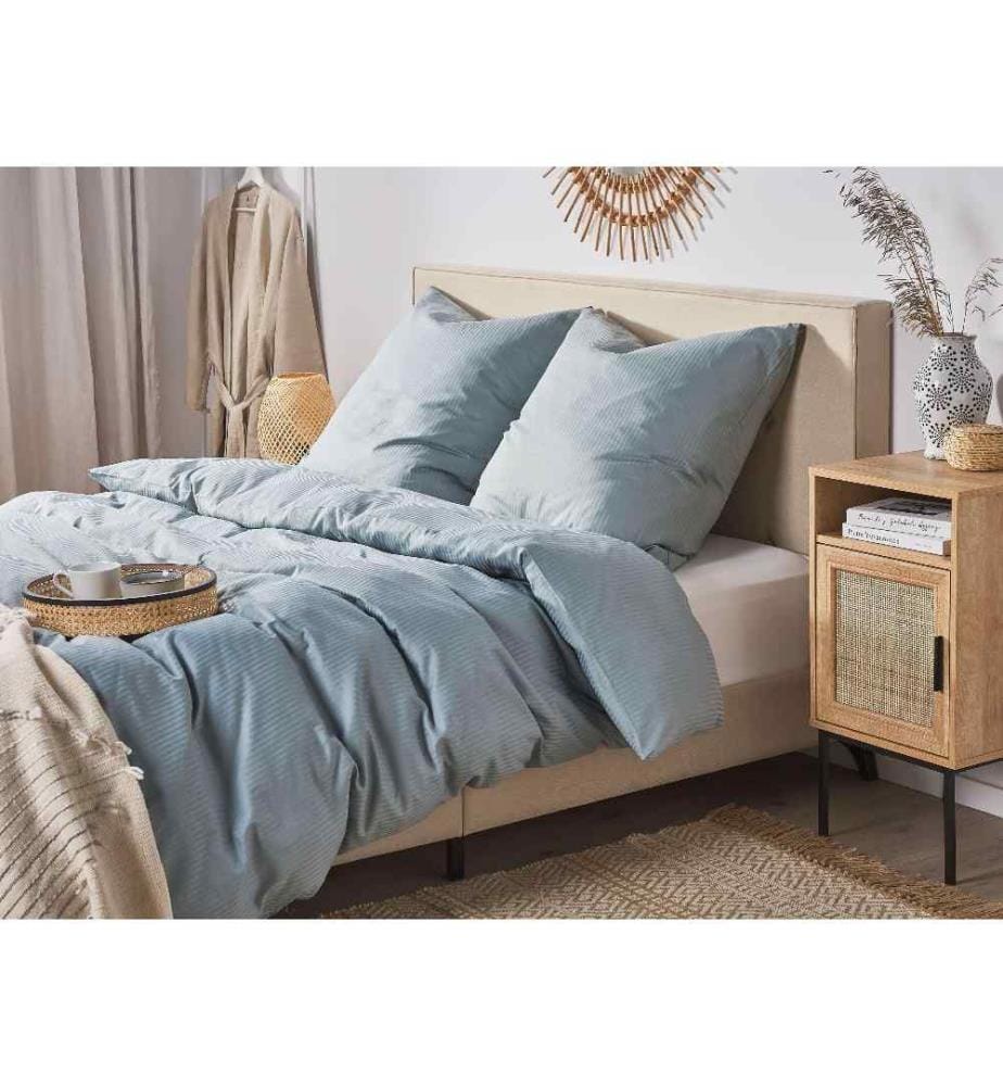 Ensemble de literie moderne 220 x 240 cm en Coton Gris Pour une Chambre Design Élégante