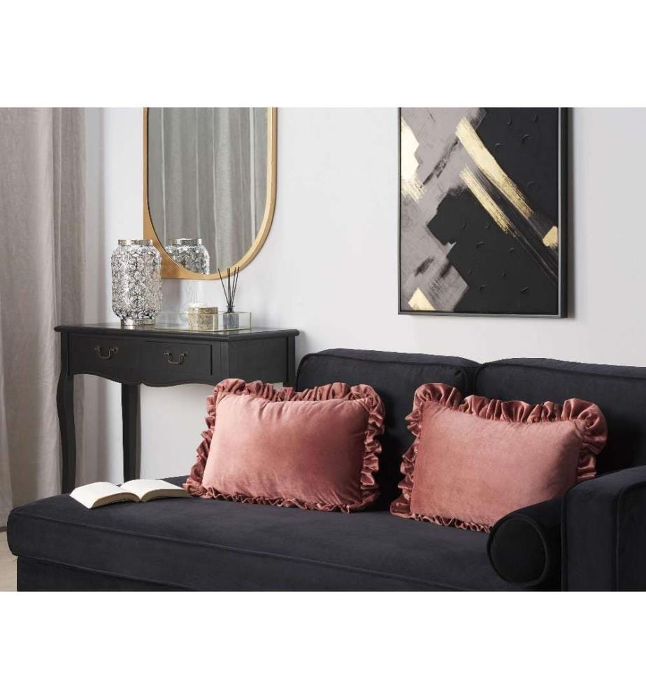 Lot de 2 Coussins Décoratifs 30 x 50 cm en Velours Rose Pour Salon Canapé ou Lit Design et Tendance