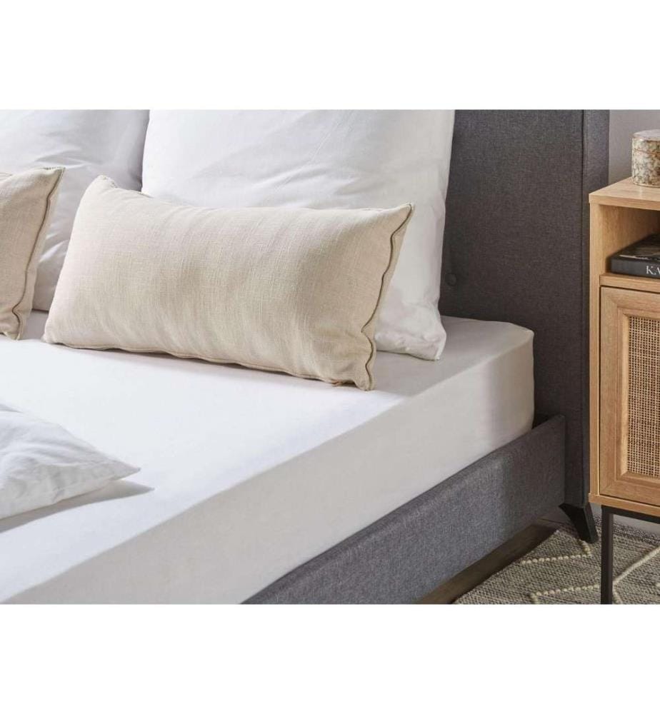 Drap-housse avec Bords Élastiques 140 x 200 cm en Coton Blanc Pour Chambre Style Moderne