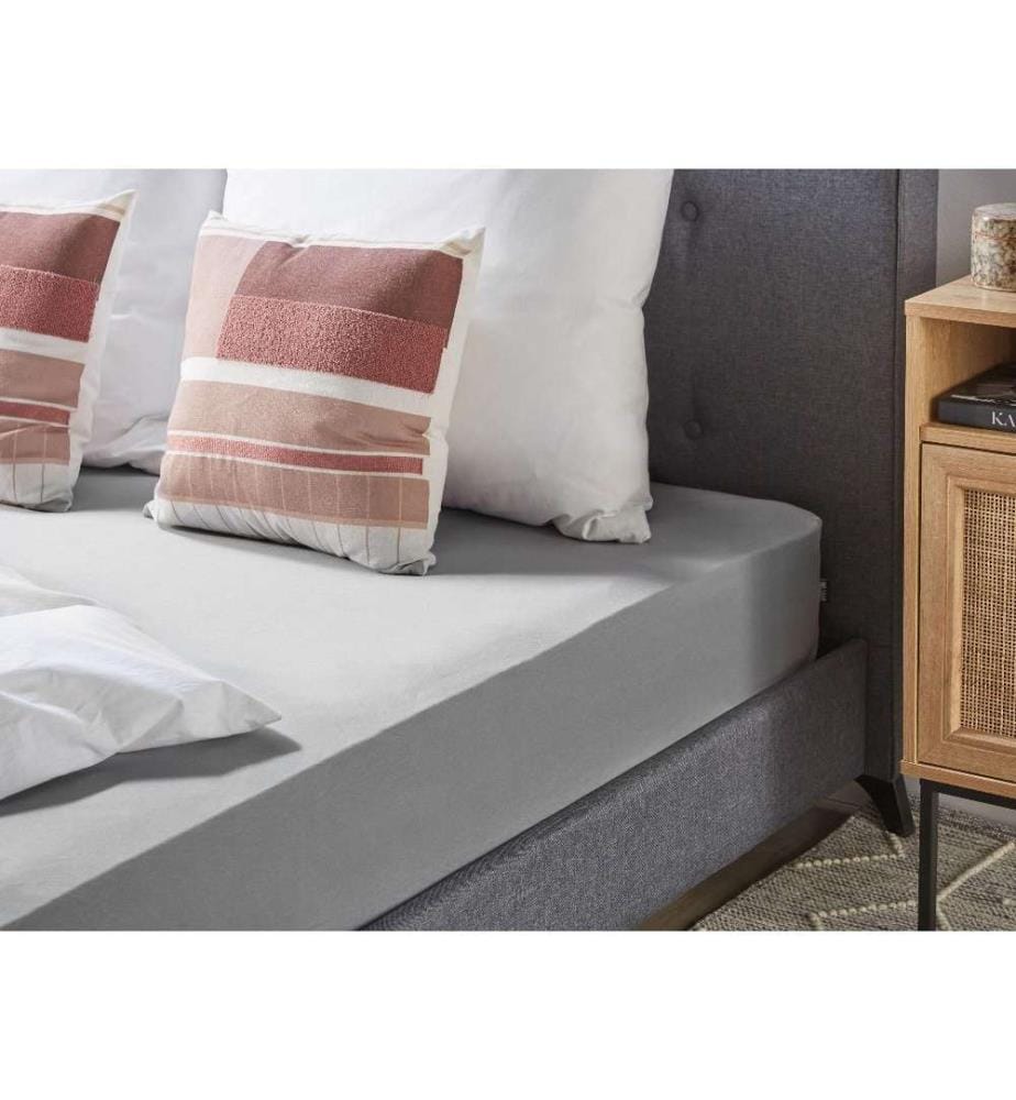 Drap-housse avec Bords Élastiques 140 x 200 cm en Coton Gris Clair Pour Chambre Style Moderne