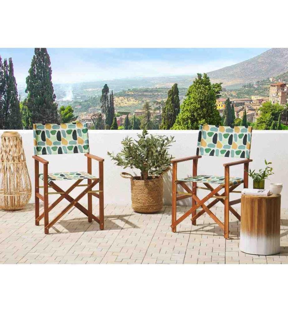 2 Toiles pour Transat avec Motif Taches Multiples Multicolore en Tissu Résistant aux Rayons UV et Pluie Idéal pour l'Extérieur