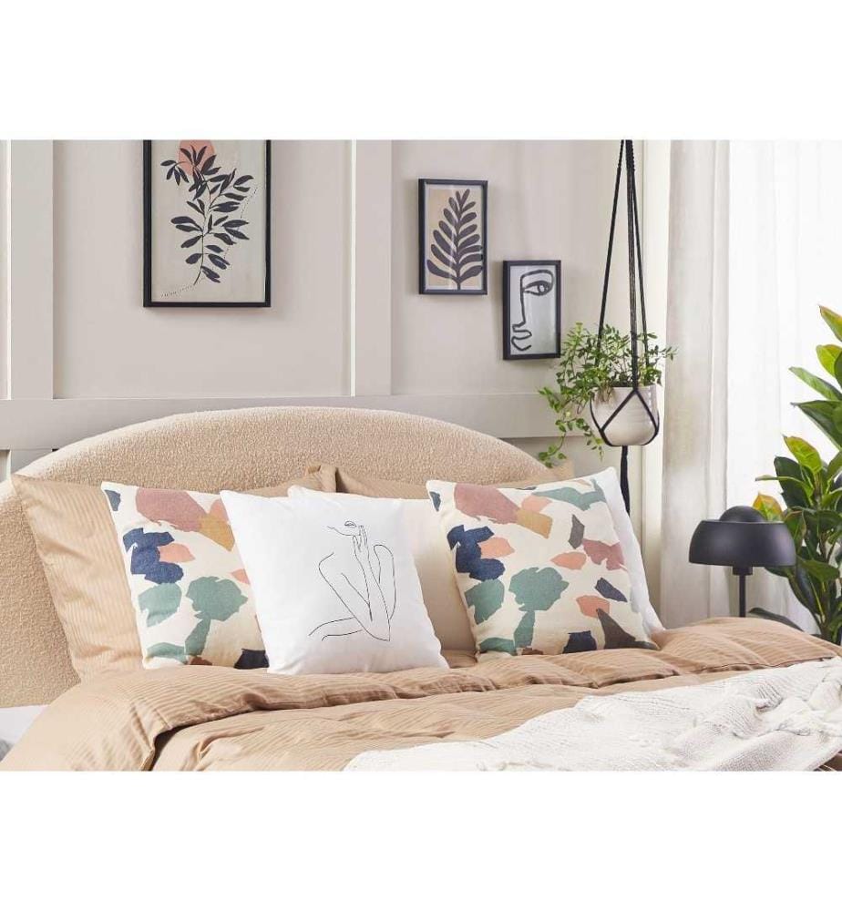 Coussins Décoratifs Multicolore en Polyester 45 x 45 cm à Motif Abstrait Housse Amovible Impression Peinte Accessoire Maison Lot de 2