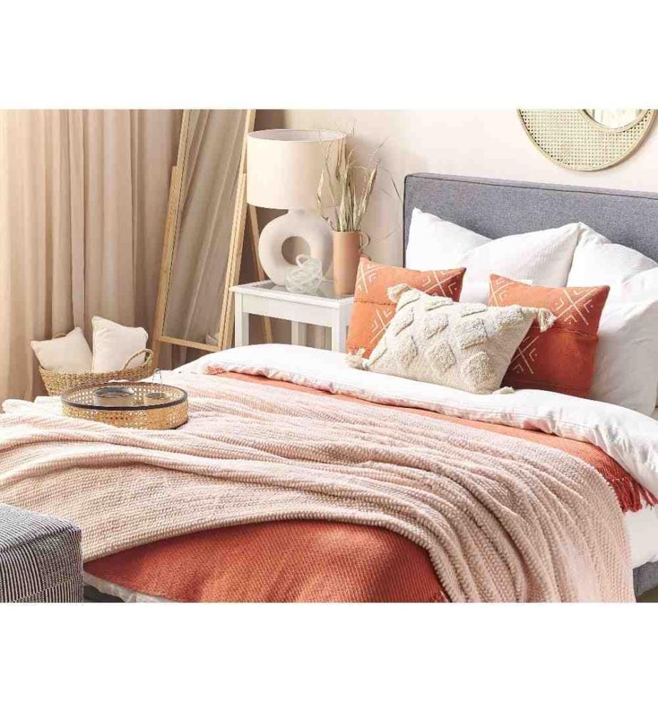 Plaid Rose en Polyester 150 x 200 cm Couvre-Lit Très Doux Haute Qualité pour Chambre et Salon Cosy Accessoire Intérieur