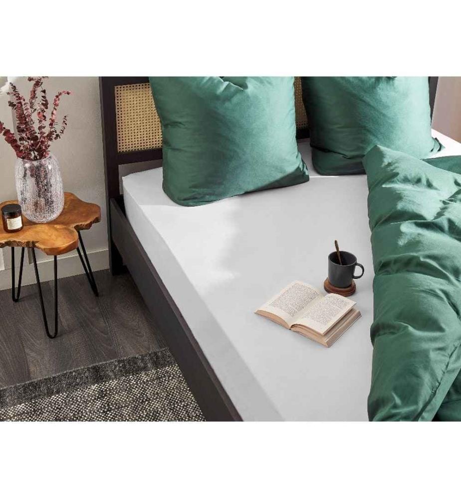 Drap-Housse en Coton Blanc 140 x 200 cm Bordure Élastique Style Classique pour Chambre à Coucher Tendance Moderne