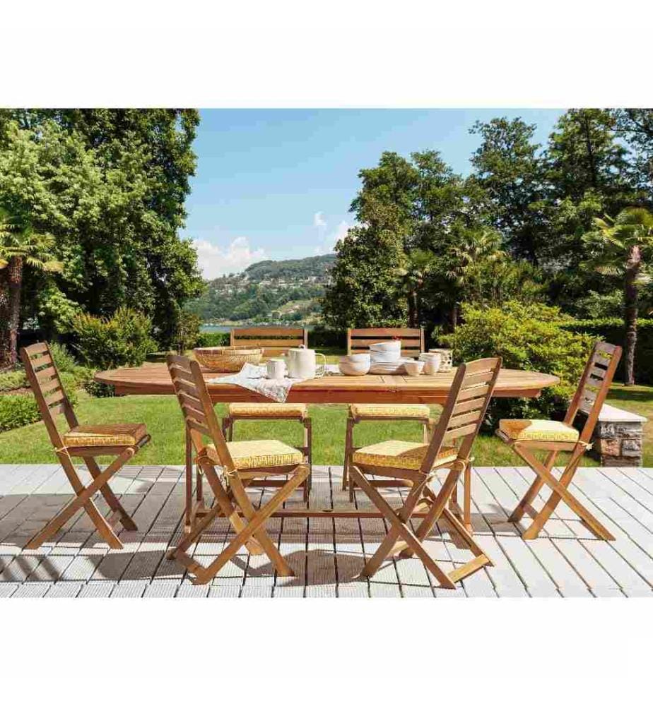 Coussins d'Extérieur Jaune en Polyester 39 x 31 cm Rembourrage en Mousse à Motif Géométrique Résistants aux UV lot de 6