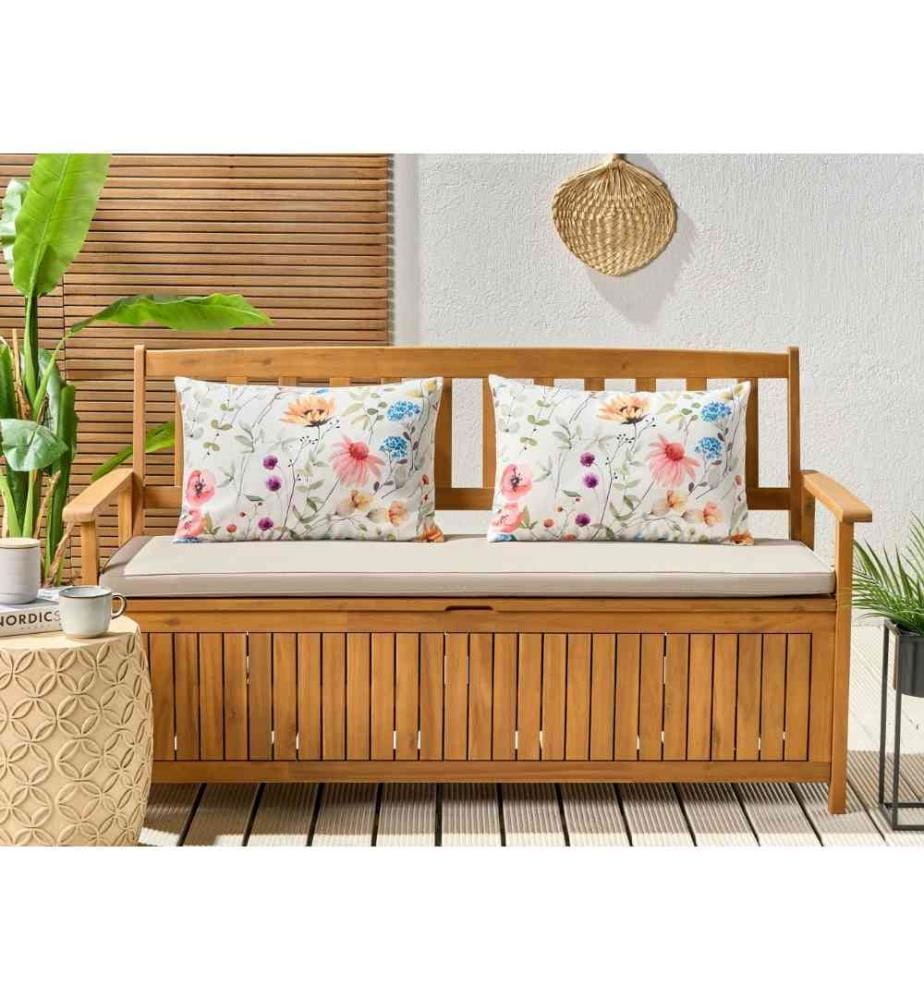 Lot de 2 coussins de jardin extérieur tissu polyester multi-usage avec motif floral 40 x 60 cm jardin extérieur