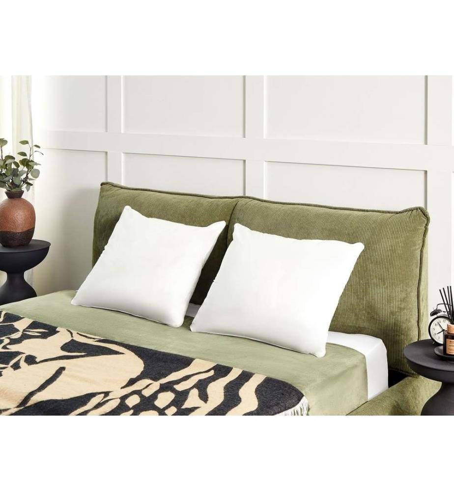 Deux Oreillers de Lit Blanc en Lyocell Japara Rectangulaire 50 x 60 cm Profil Haut Rembourrage en Polyester pour Chambre à Coucher