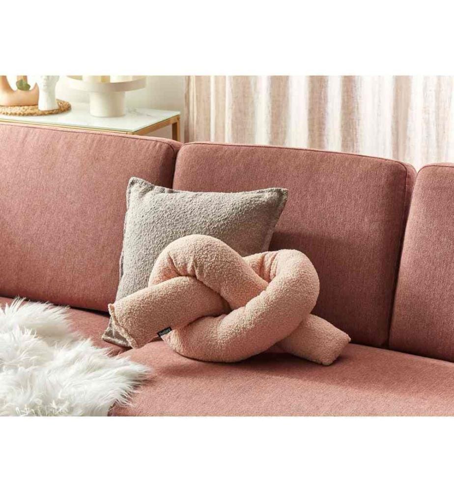 Coussin moderne en tissu rose pelucheux 172 x 14 cm accessoire de décoration de canapé