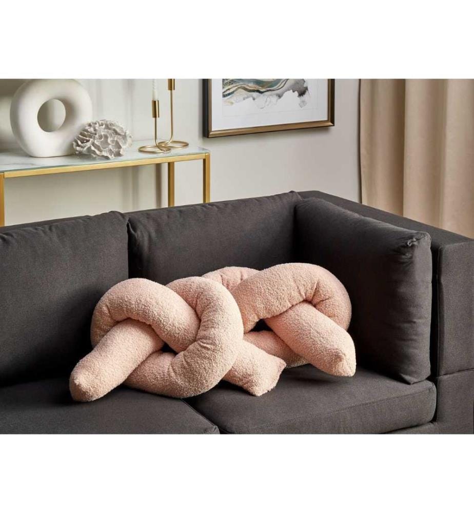 Lot de 2 coussins modernes en tissu pelucheux rose 172 x 14 cm accessoires de décoration de canapé