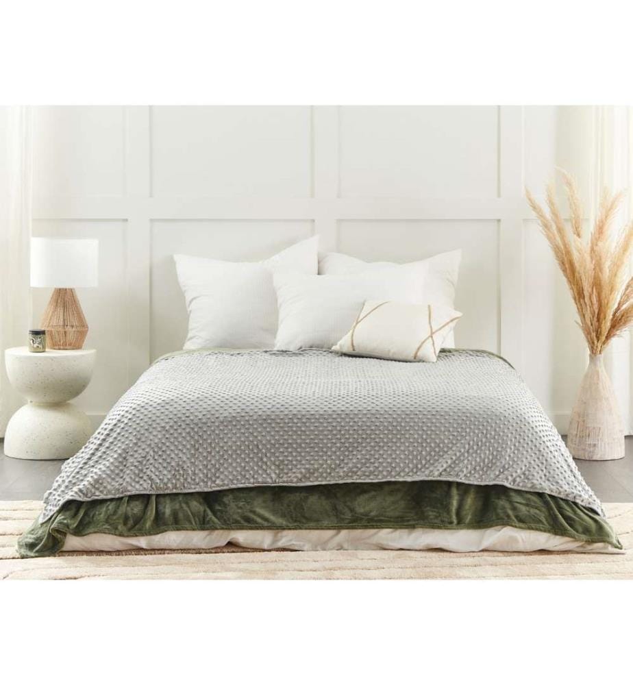 Gris Housse de couette lestée Tissu polyester 135 x 200 cm Motif à pois Design moderne Textile de chambre à coucher