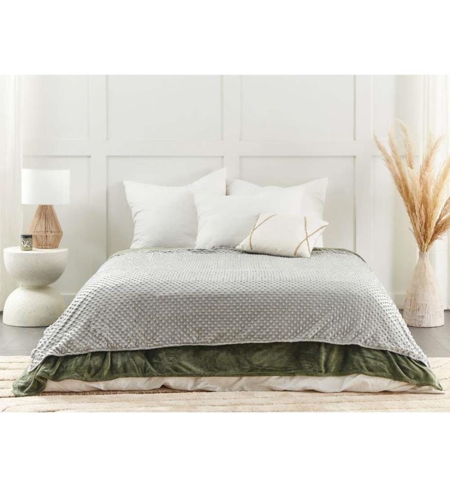 Gris Housse de couette lestée Tissu polyester 150 x 200 cm Motif à pois Design moderne Textile de chambre à coucher