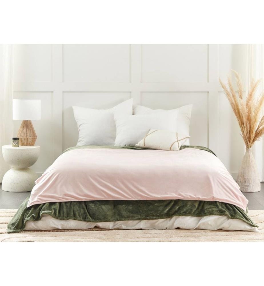 Housse de couette pour couverture lestée Rose Tissu polyester 120 x 180 cm Motif uni Design moderne Textile de chambre à coucher