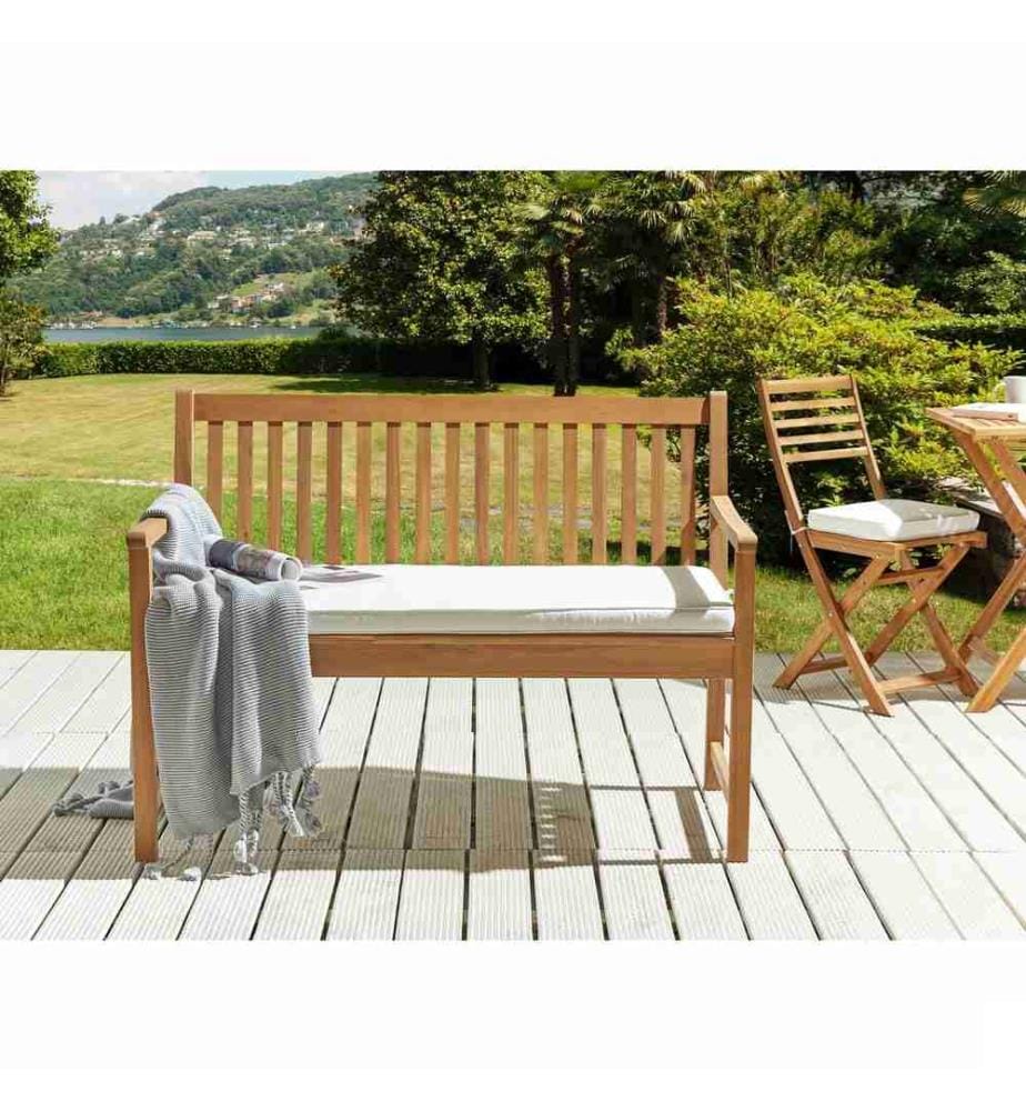 Coussin d'Assise Taupe pour Banc de Jardin en Tissu Hydrofuge Anti-UV et Anti-Taches Idéal pour Extérieur Moderne et Classique