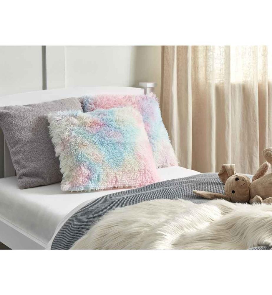 Lot de 2 Coussins Décoratifs en Coton Beige 45 x 45 cm à Motif de Coeurs Brodés Housse Amovible Rembourré Accessoire Intérieur Déco