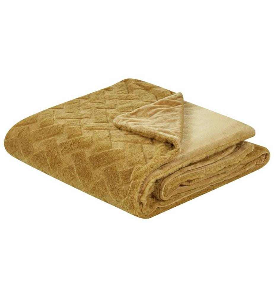 Couvre-lit en polyester imprimé linge de lit décoratif design classique jaune chambre 200 x 220 cm