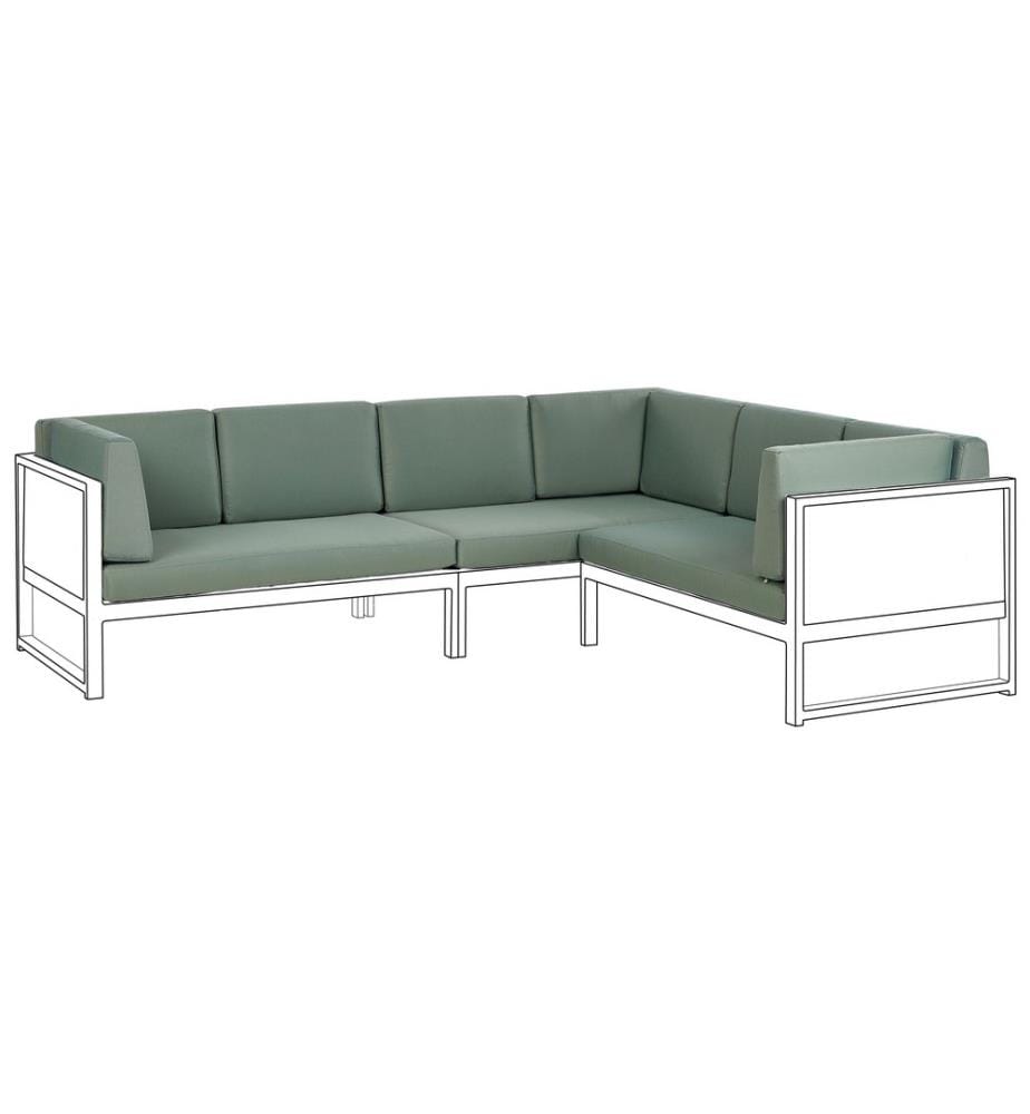 Housses de Coussin d'Extérieur Vert en Tissu pour Set de Jardin Résistant aux UV Fermeture à Glissière