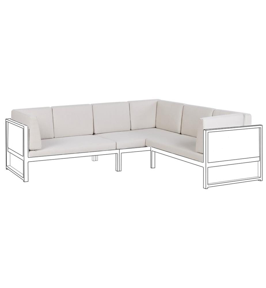Housses de Coussin d'Extérieur Blanc Cassé en Tissu pour Set de Jardin Résistant aux UV Fermeture à Glissière