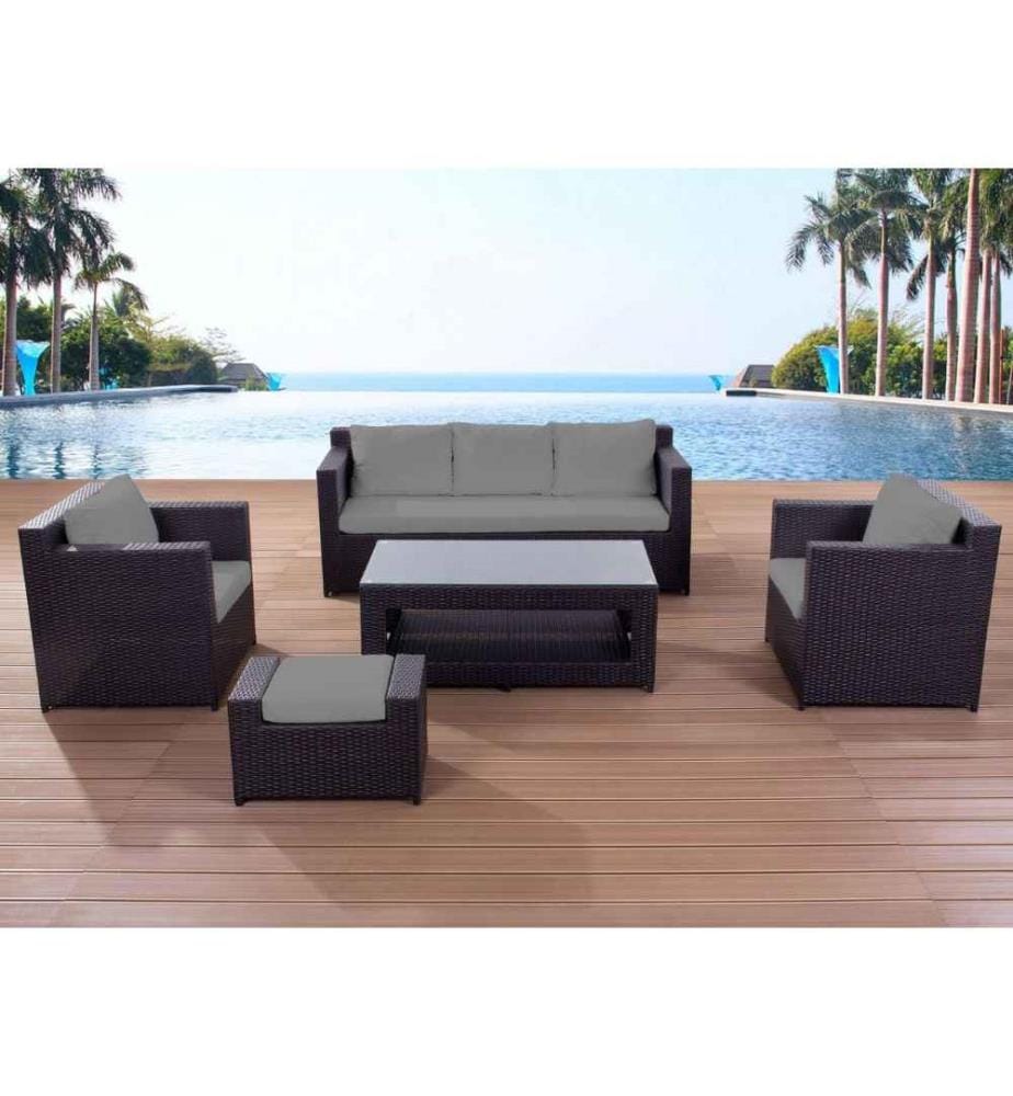 Set de 8 Housses Grises pour Ensemble de Jardin Faciles d'Entretien et Pratiques