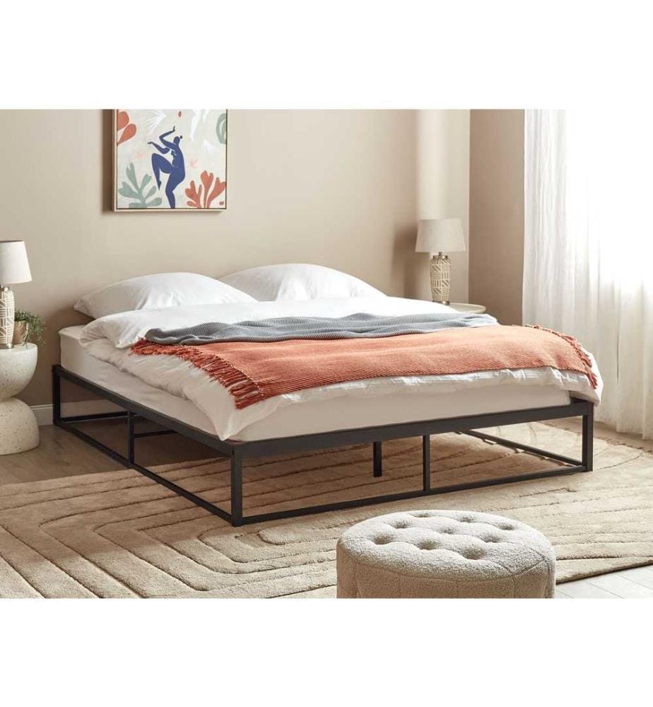 Lit avec sommier Métal VIRY 160 x 200 cm Noir