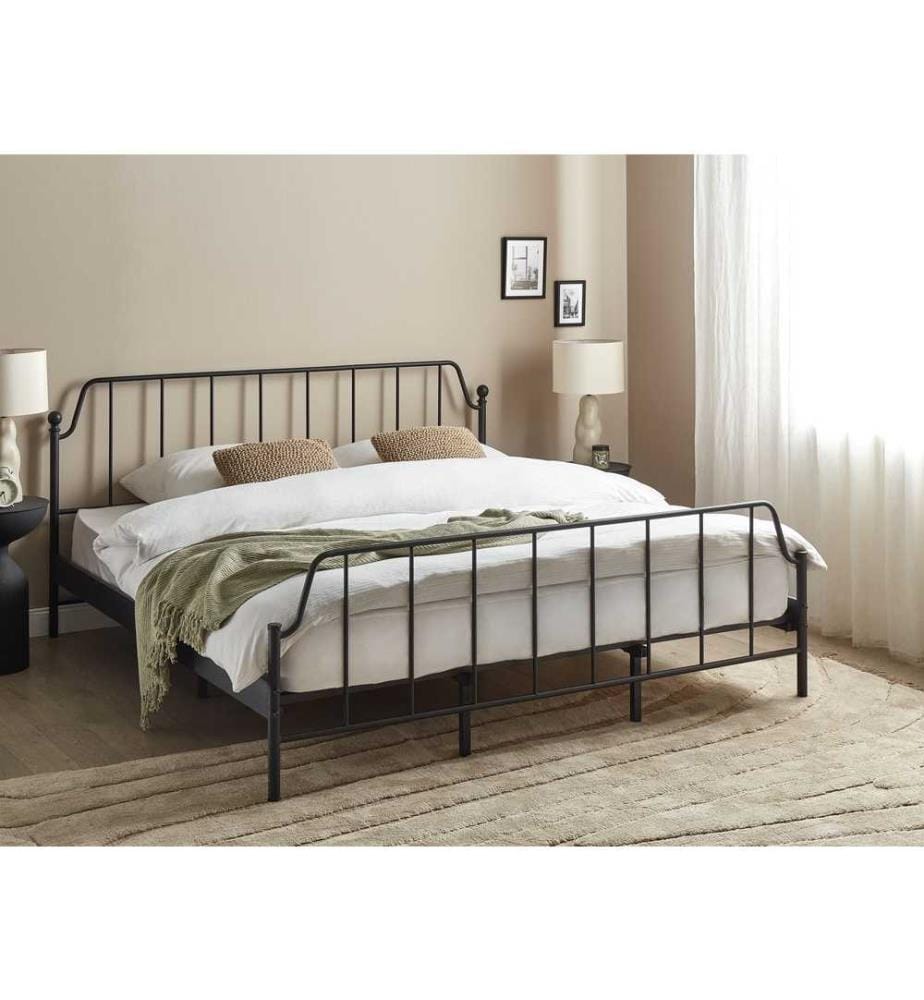 Lit avec sommier Métal MAURESSAC 180 x 200 cm Noir