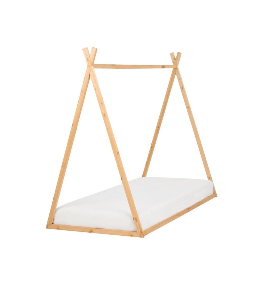 Lit d'enfant Tipi Bois de pin SAURAT 90 x 200 cm Marron clair