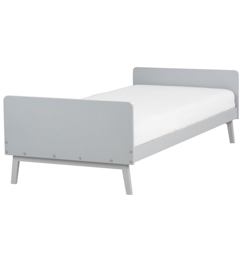 Lit avec sommier Bois de pin BONNAC 90 x 200 cm Gris