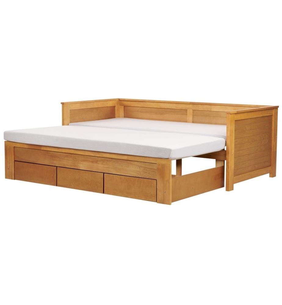 Lit avec tiroirs de rangement Bois CAHORS 90 x 200 cm Marron