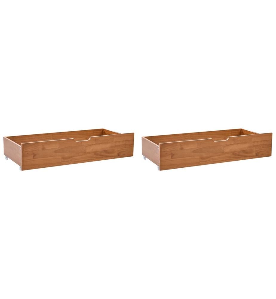 Lot de 2 tiroirs de rangement pour lit EPANEY Marron