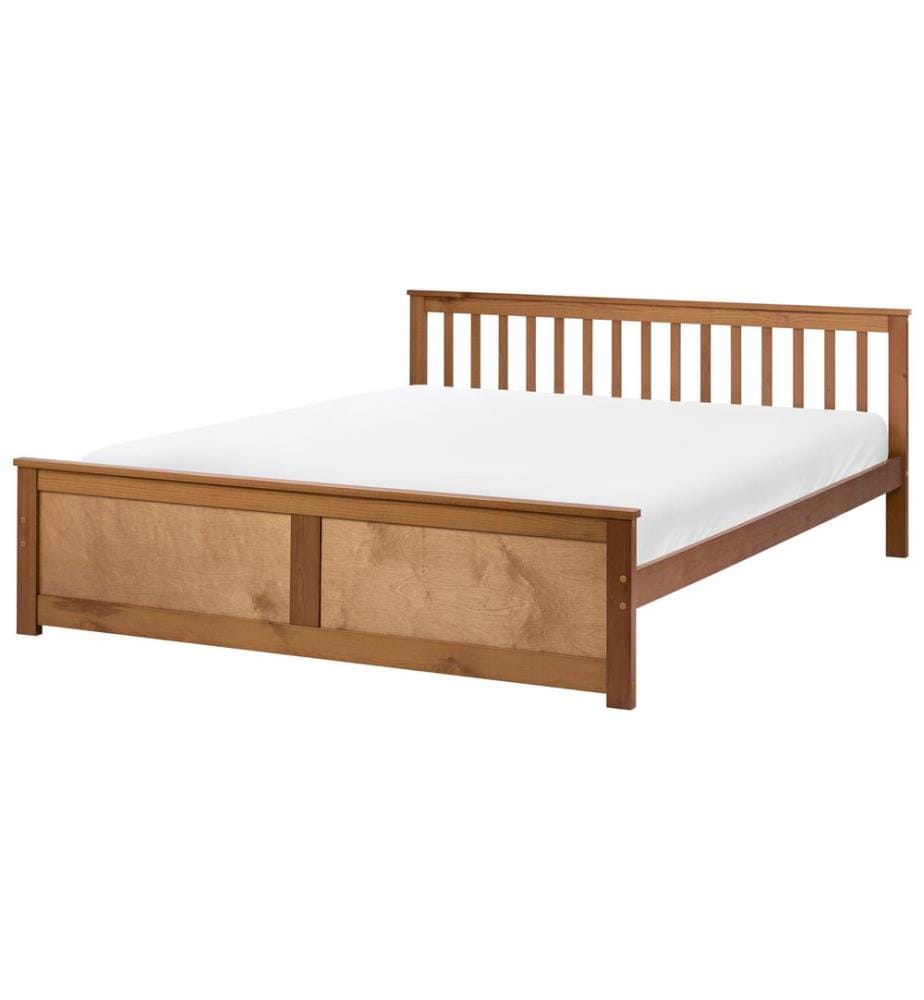 Lit avec sommier Bois de pin OLENDON 180 x 200 cm Marron