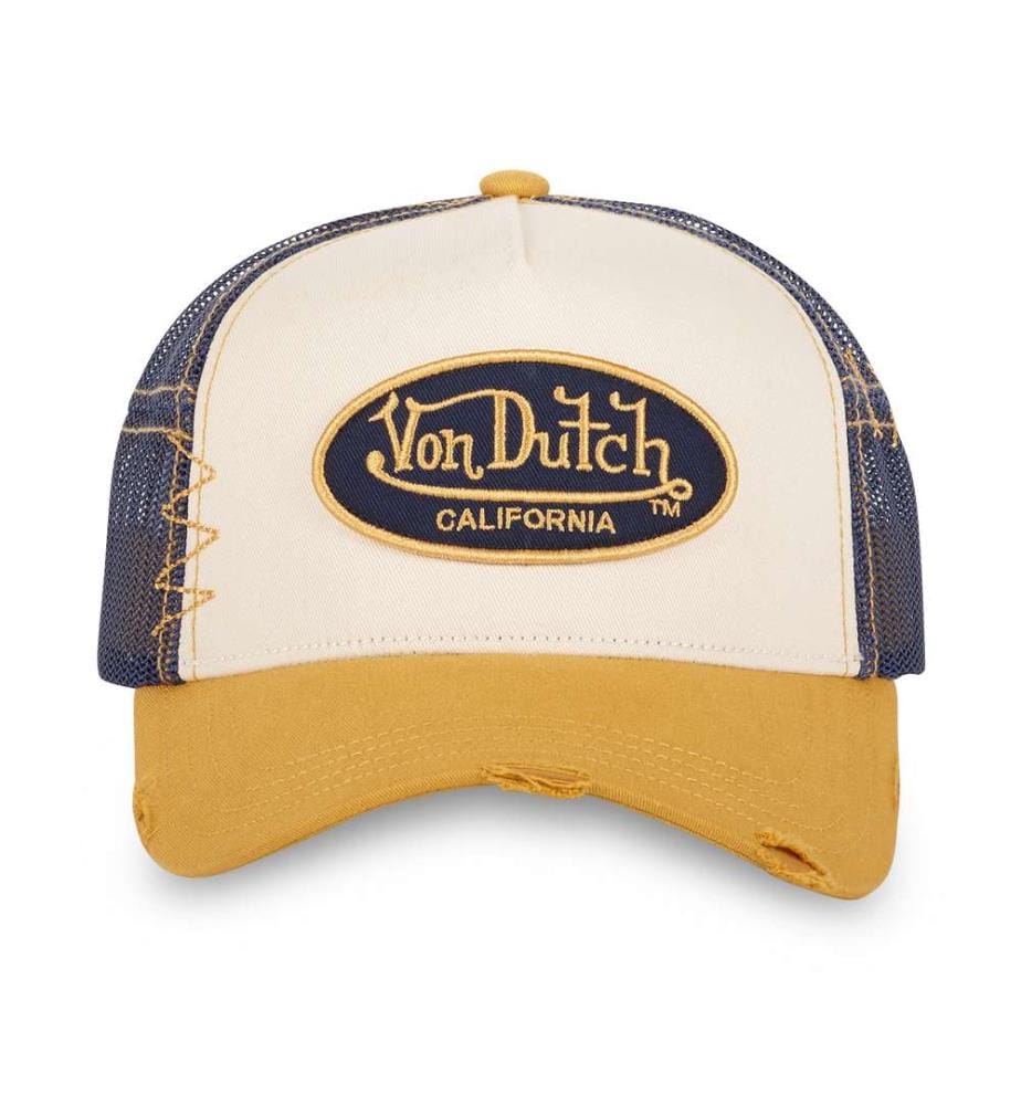 Casquette - Bleu marine, Beige et Moutarde