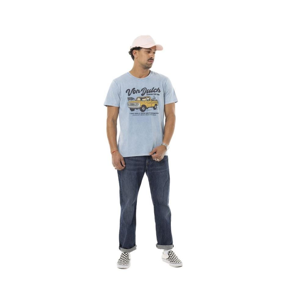 T-shirt - Bleu ciel, Jaune et Noir