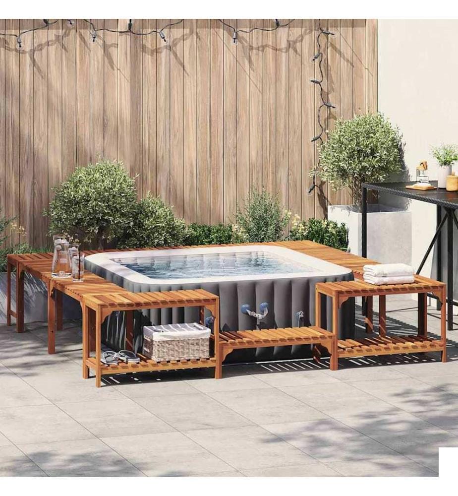 Entourage de bain à remous Marron 255 x 255 x 55,5 cm
