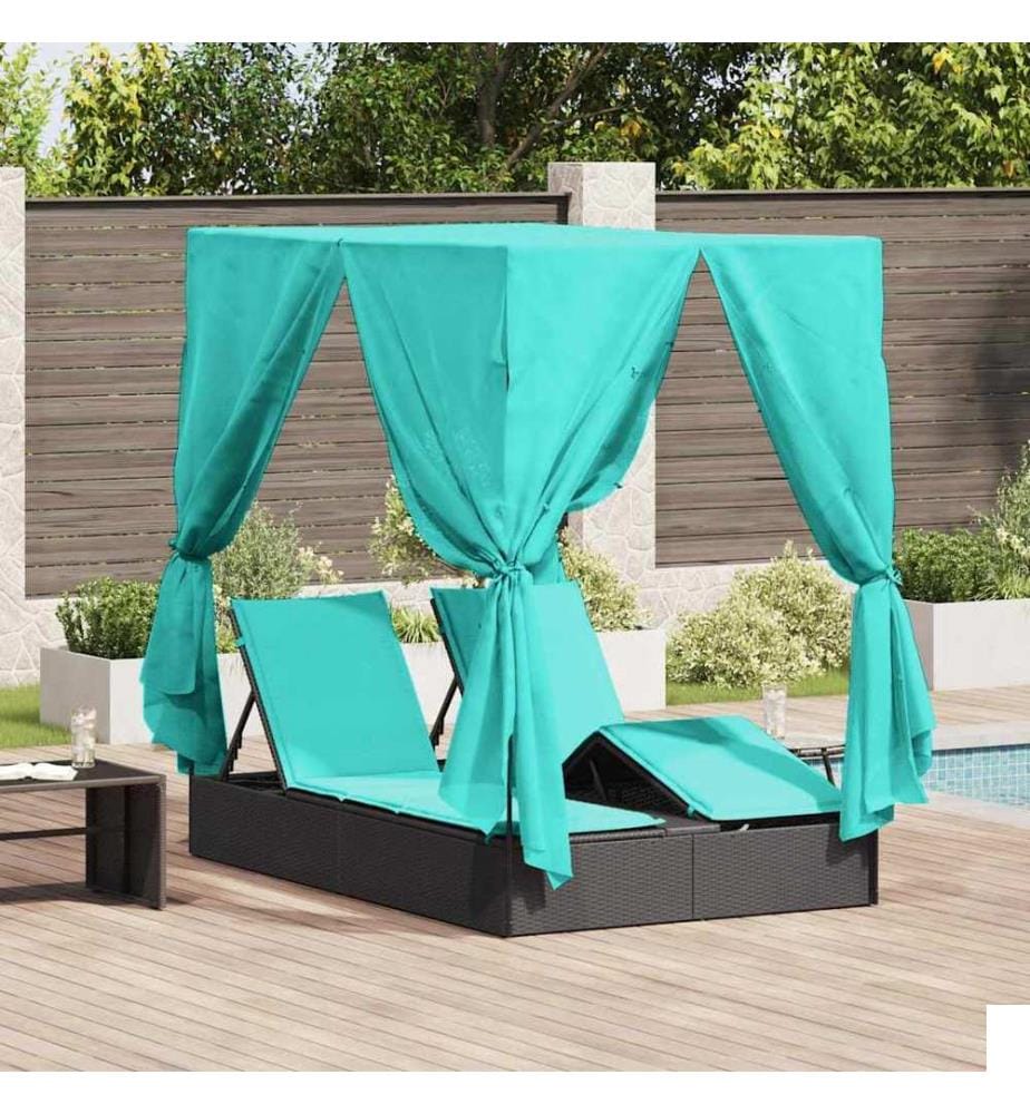 Transat double Réglable Turquoise 205 x 129 x 200 cm polyrotin