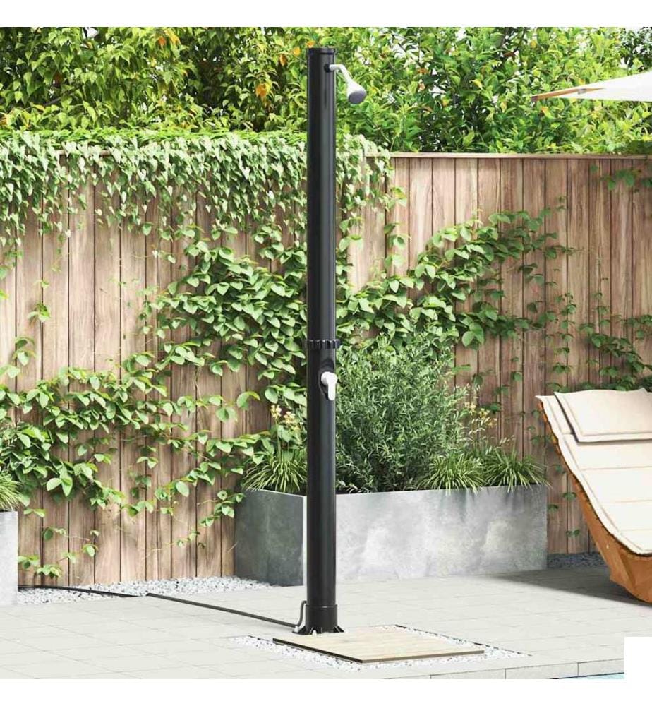Douche solaire extérieure Noir 217 cm PVC et Aluminium