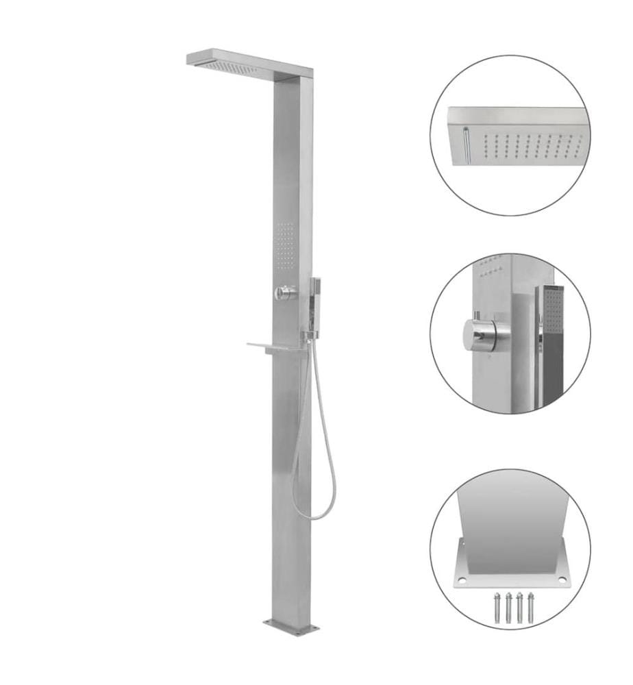 Douche d'extérieur Acier inoxydable Carré