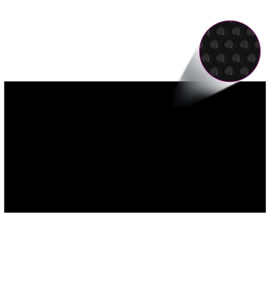 Film solaire de piscine PE rectangulaire flottant 10x5 m Noir