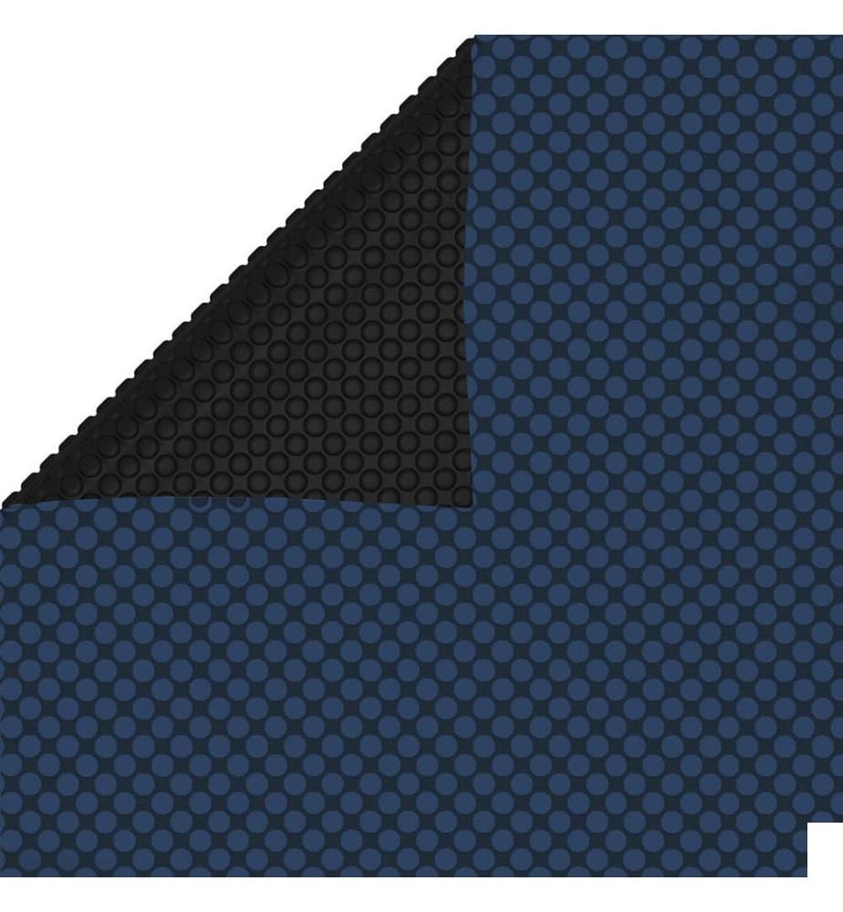 Film solaire de piscine flottant PE 1000x600 cm Noir et bleu
