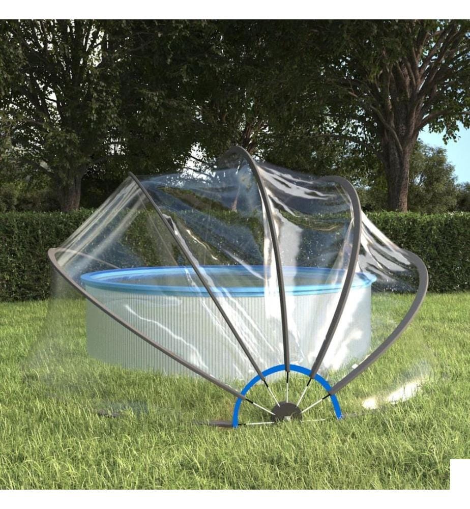 Dôme de piscine rond 406x203 cm PVC