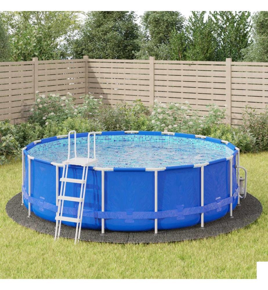 Bâche de piscine gris clair Ø500 cm géotextile polyester