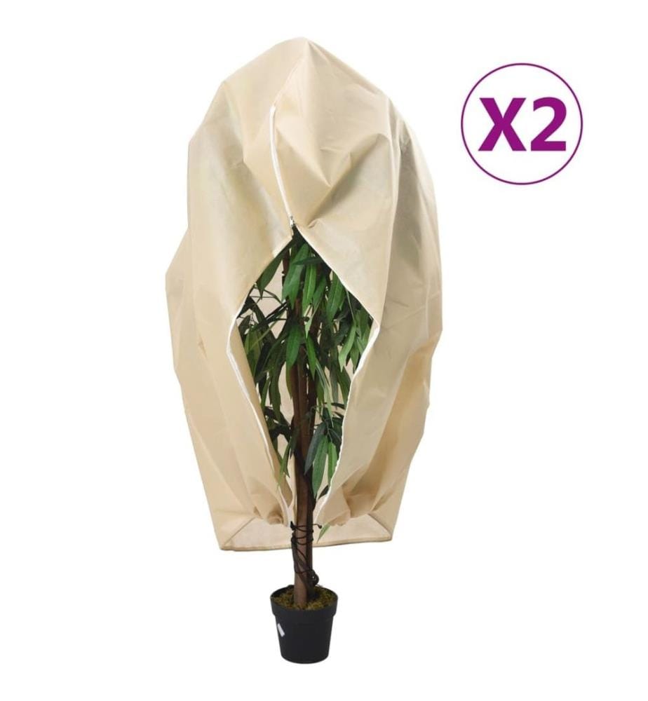 Housses de protection pour plantes avec fermeture éclair 2 pcs