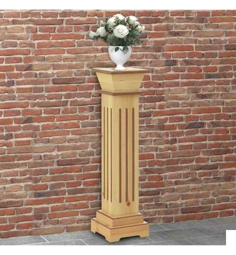 Support pilier carré à plantes Bois clair 17x17x66 cm MDF