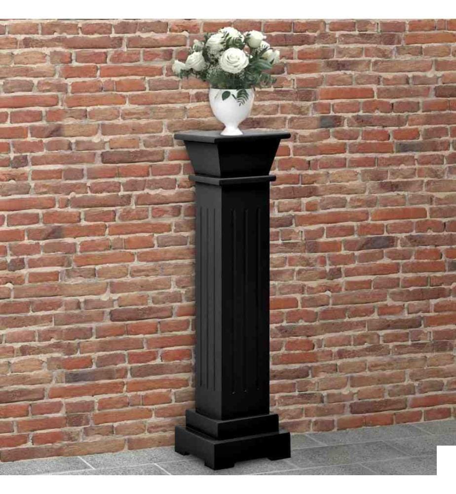 Support pilier classique carré pour plantes Noir 17x17x66cm MDF