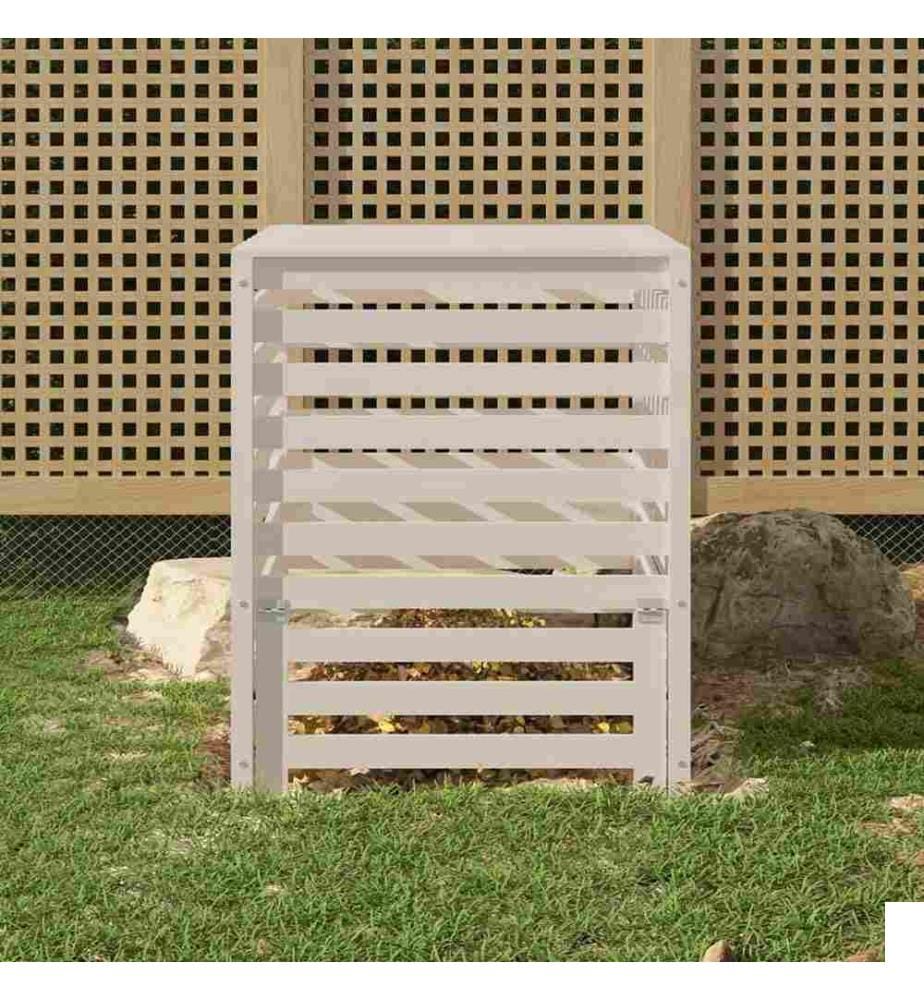 Composteur Blanc 82,5x82,5x99,5 cm Bois massif de pin