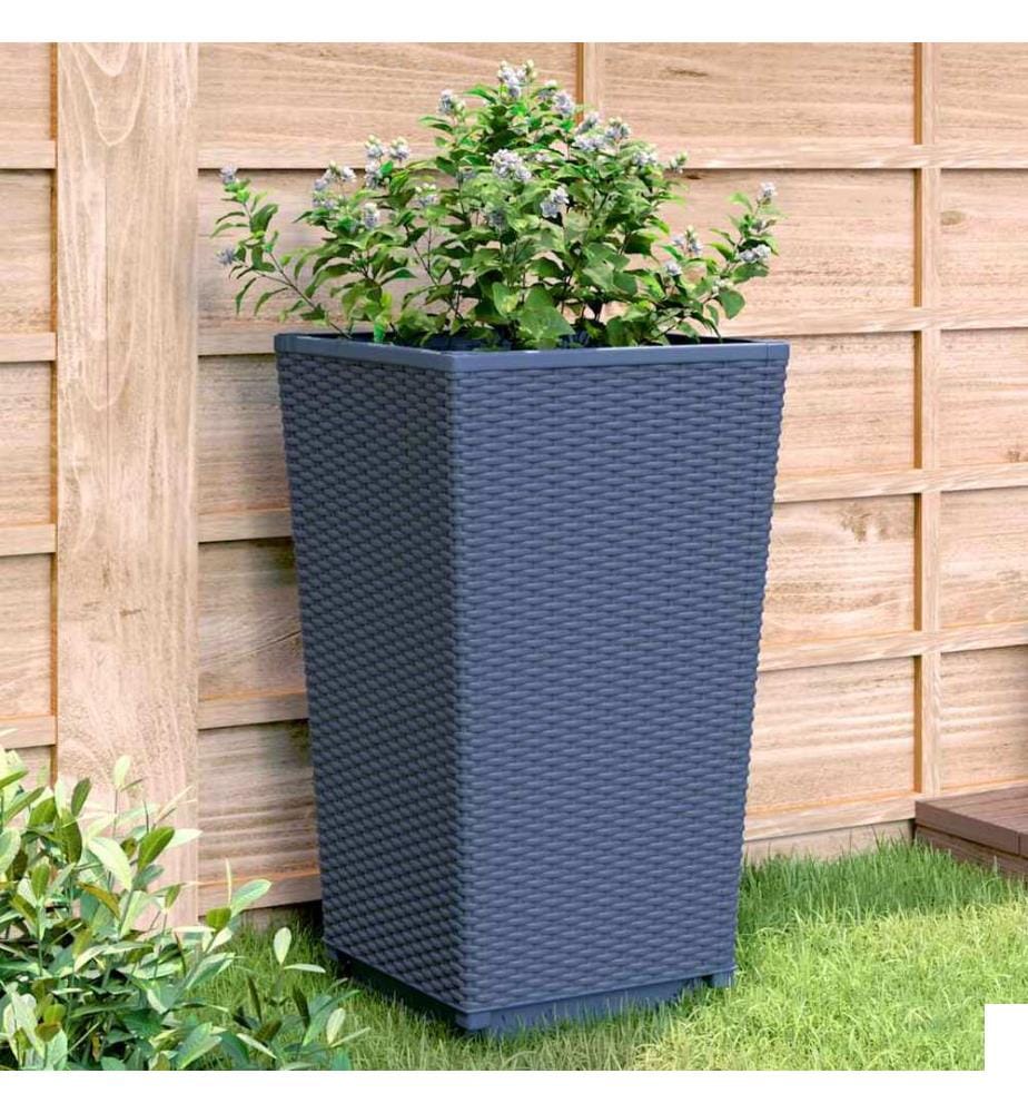 Jardinières 4 pcs bleu gris 32,5x32,5x57 cm PP