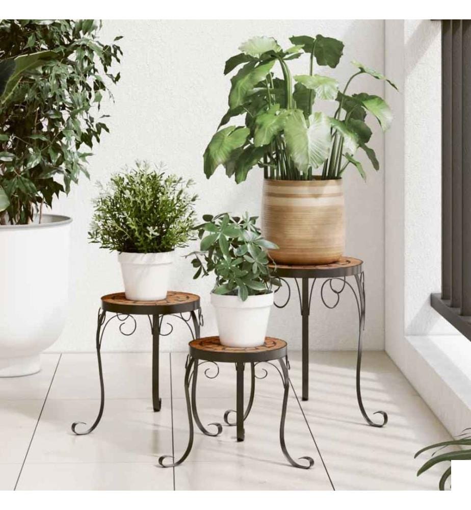 Supports de plantes 3 pcs terre cuite céramique