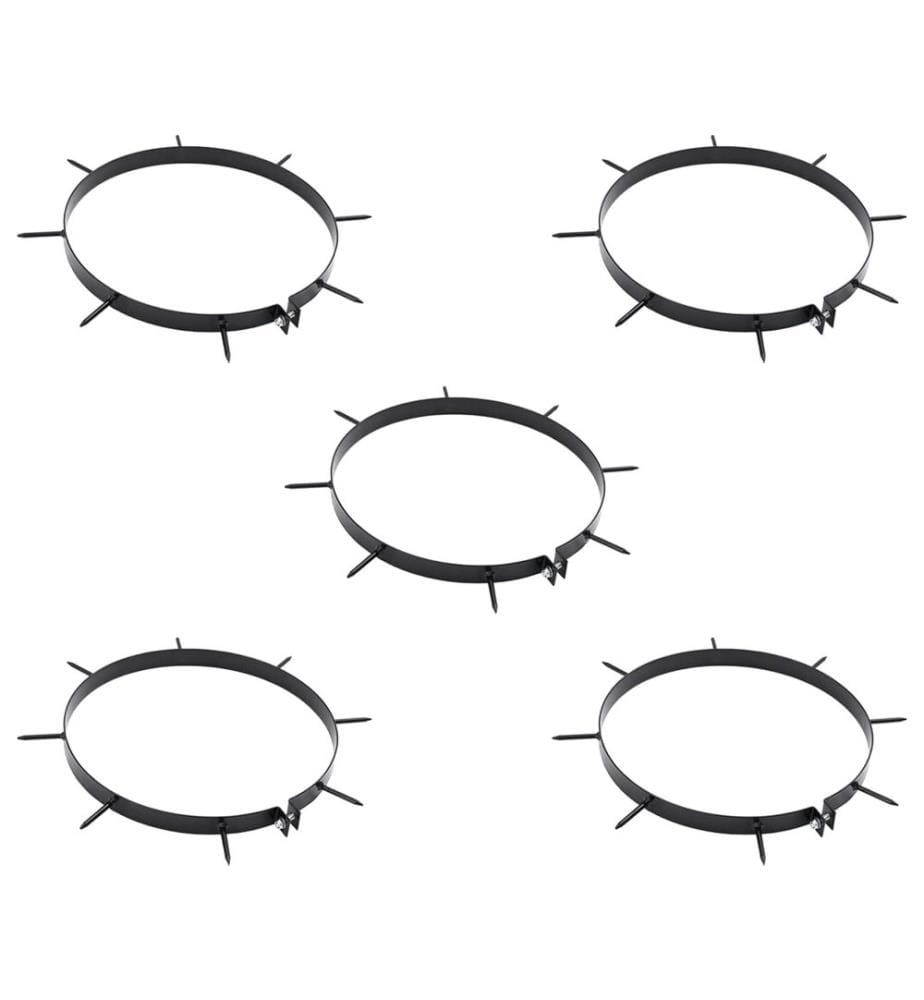 vidaXL Pince d'aérateur de gazon avec pointes 5 pcs Noir Ø 320 mm Fer