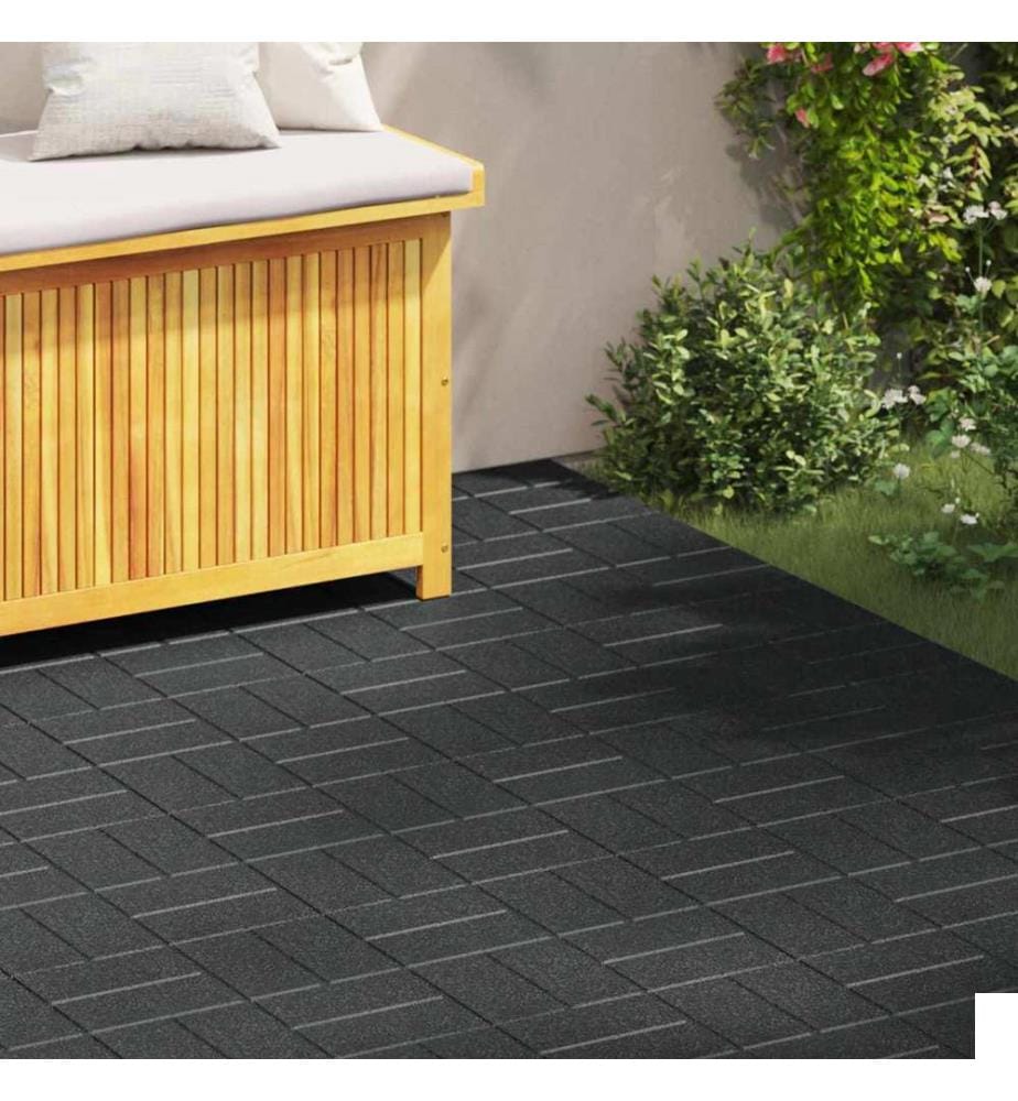 vidaXL Pierre de marchage 6 pcs Noir 40,5 x 40,5 x 2 cm Caoutchouc