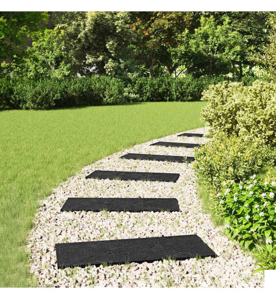 vidaXL Pierre de marchage 6 pcs Noir 60,5 x 25 x 2 cm Caoutchouc